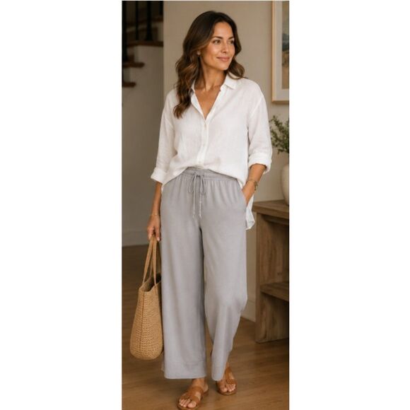 Z Supply Pants - Z Supply Lavender Linen Blend Wide Leg Pants Womens Relaxed Large RET $79
